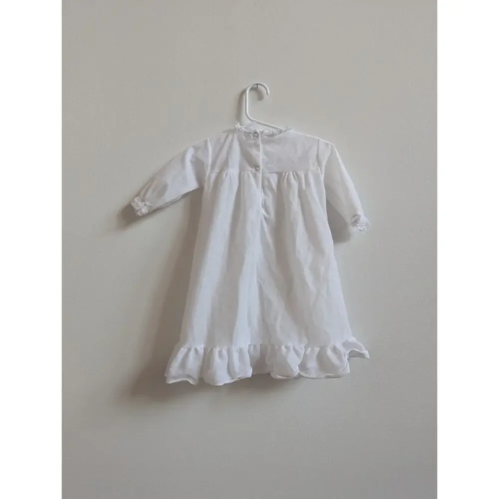 Vtg Alexis Nightgown 3-6m Baby Girls White Flannel